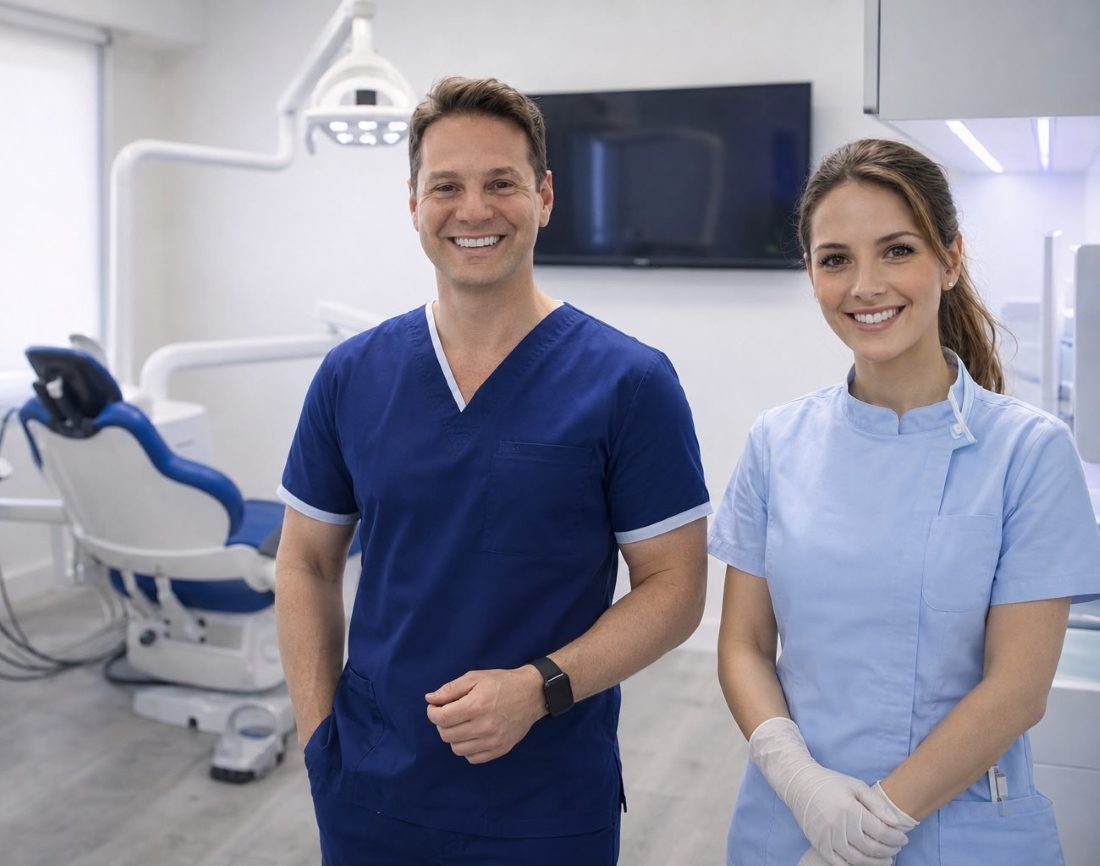El Dr. Daniel Waisvol y su equipo en el consultorio de Ultra White